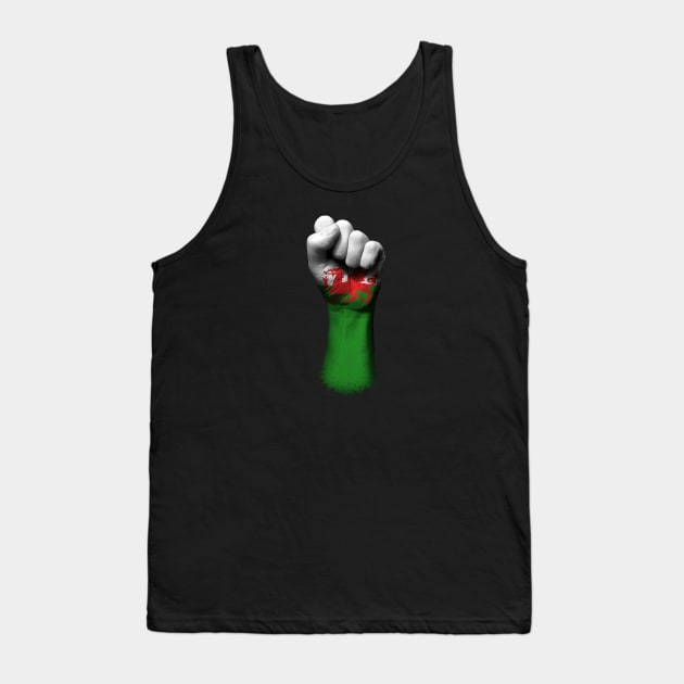 Flag of Wales on a Raised Clenched Fist Tank Top by jeffbartels